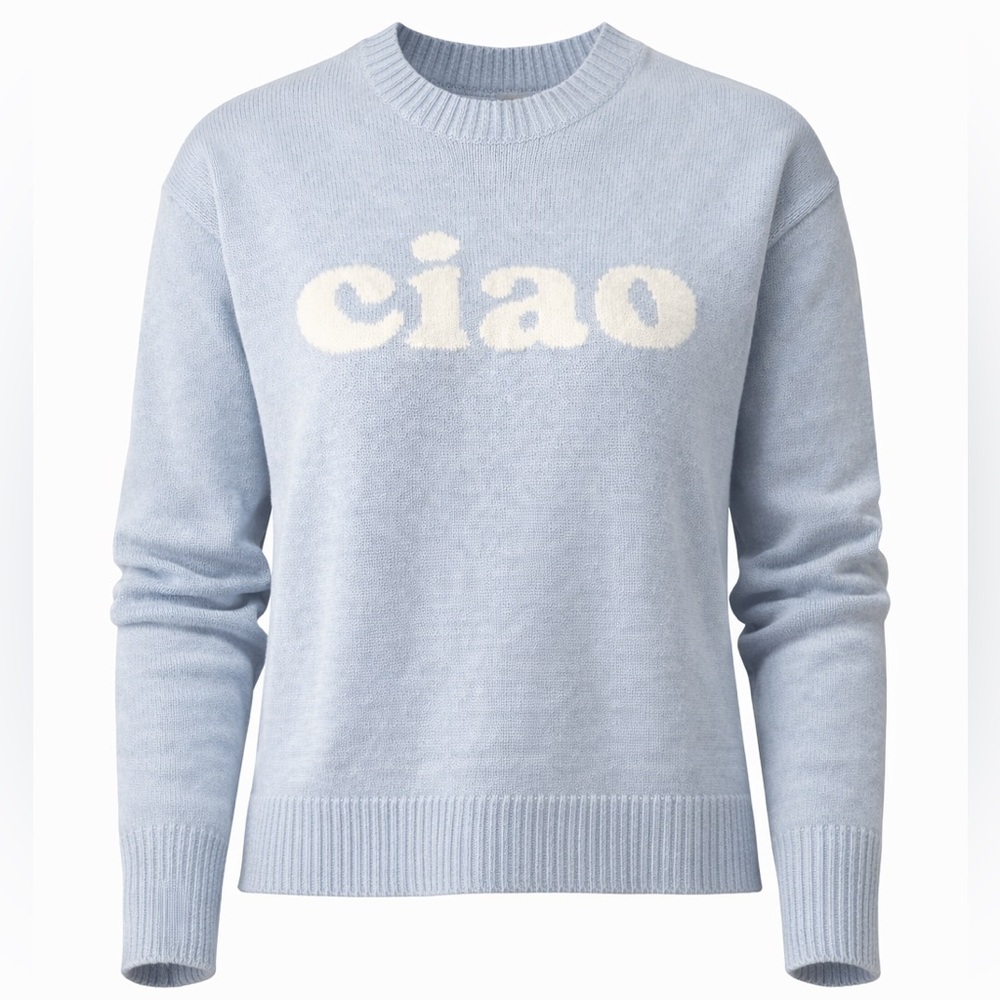 NWT Women’s XS | Sincerely Jules | Light Blue Ciao Sweater Crewneck